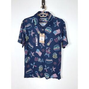 Chubbies The Patriotic Light Performance Polo 2.0 Americana BBQ Neon Small‎